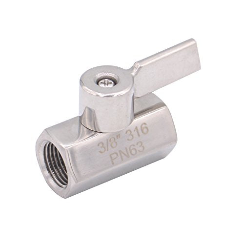 DERNORD Stainless Steel Mini Ball Valve NPT Thread Female (3/8" Female&Female) - size: 3/8 Inch, style: Pack of 1