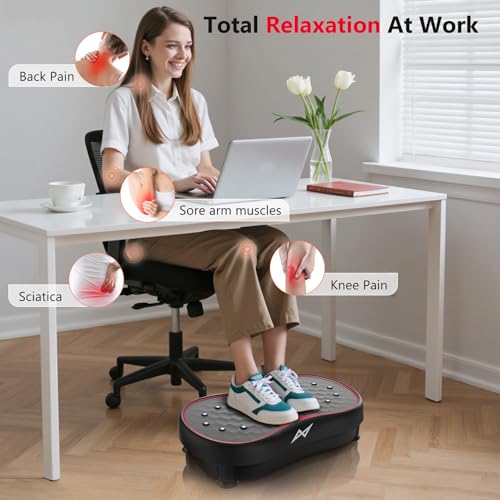 AXV Vibration Plate Exercise Machine Fitness Platform Body Vibrating Board - color: BASIC.BLACK