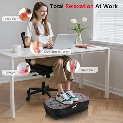 AXV Vibration Plate Exercise Machine Fitness Platform Body Vibrating Board - color: BASIC.BLACK