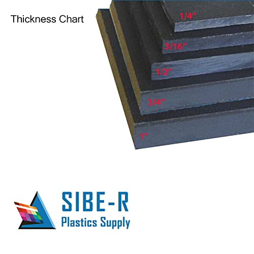 Black Marine Board HDPE Polyethylene Plastic Sheet 1/2" x 6" x 12"
