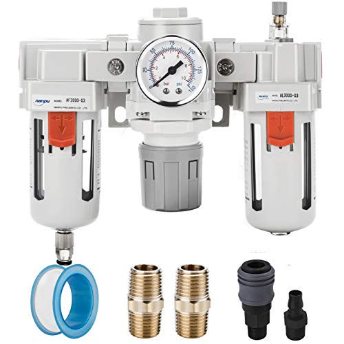 NANPU 3/8" NPT Air Filter, Regulator & Lubricator (FRL) Combo - size: 3/8" NPT