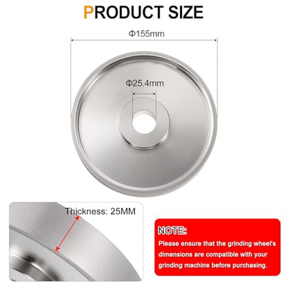 HARFINGTON Diamond Lapidary Wheel 6 Inch x 1 Inch Arbor Hole 500 Grit Grinding Wheels for Stone, Marble, Glass, Ceramics, Crystal, Carbide, Steel - size: 500 Grits