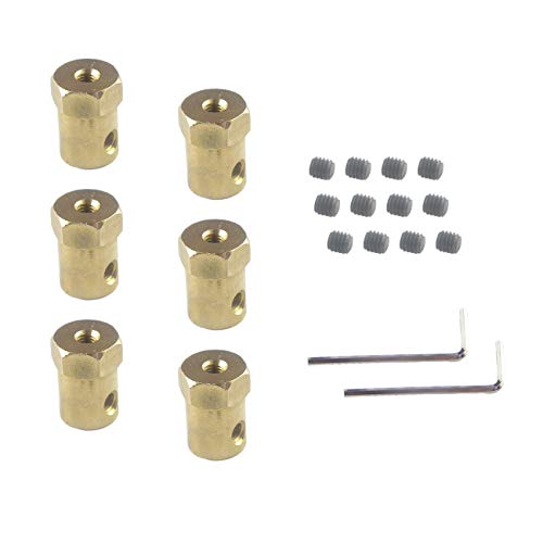 CHANCS 6 Pieces 3mm Motor Flexible Coupling Coupler Connector for Car Wheels Tires Shaft Motor Accessories - size: 6PCS, style: 3mm