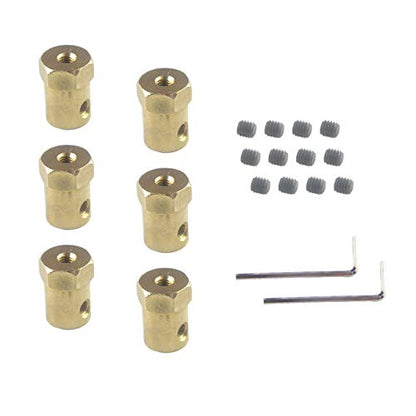 CHANCS 6 Pieces 3mm Motor Flexible Coupling Coupler Connector for Car Wheels Tires Shaft Motor Accessories - size: 6PCS, style: 3mm