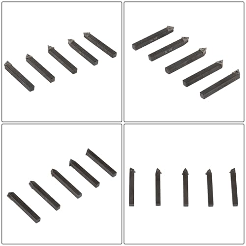 Carbide Turning Tool Set for Lathes - 1/4 TCMT090204 Inserts and Holder, 5 Pcs Metal Machining Kit