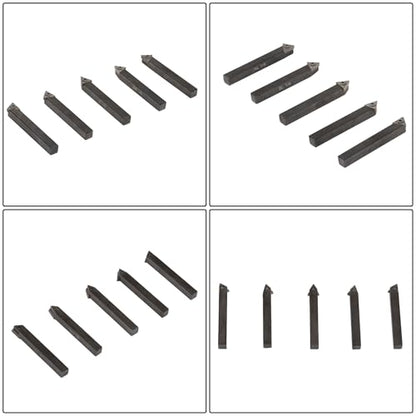 Carbide Turning Tool Set for Lathes - 1/4 TCMT090204 Inserts and Holder, 5 Pcs Metal Machining Kit