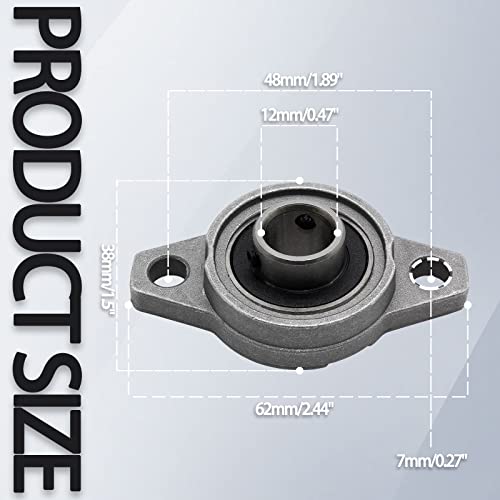 Zorfeter Pillow Block Bearing KFL001, 12mm/0.47Inch ID, 4Pcs - size: KFL001