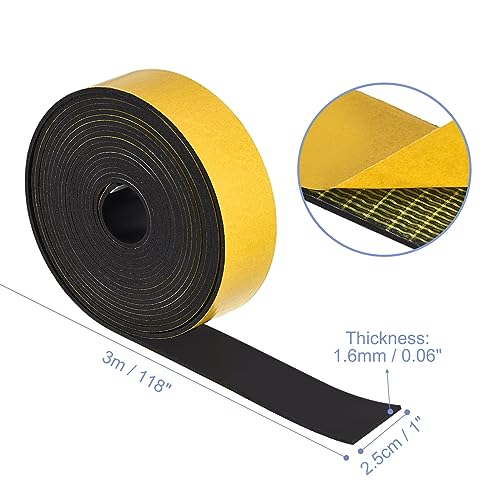 MECCANIXITY Adhesive Neoprene Rubber Strips Sheet 1"x118"x 0.06"(W L THK) - color: Yellow, size: 1" x 118" x 0.06"