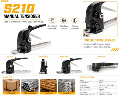 S210 PBT58 Steel Strapping Tensioner Banding Tool, Pusher Rack, PBT58