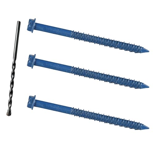1/4 x 3-1/4" Hex Head Concrete Screw Anchor, for Anchoring to Masonry, Block or Brick (100Pcs) - size: 1/4 x 3-1/4", style: Hex Head