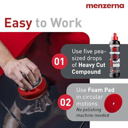 menzerna Heavy Cut Compound 1000 I Abrasive Polishing Compound I 16 fl oz - color: Heavy Cut 1000 (16oz)