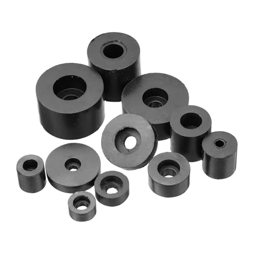 PATIKIL Rubber Spacer, 8 Pcs Rubber Anti Vibration Foot Pad Bumper 1.4" OD 0.4" ID Count Sink Hole Washer Round Neoprene Bushings Spacer for Air Compressor Machinery Generator Car, Black - size: 1.4" OD x 0.4" ID