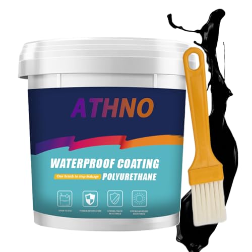 Polyurethane Waterproof Coating KIt,35.2OZ,Kaida Paint,Waterproof Sealant,Polyurethane Coating for Roofs,Walls,Garden,Gutter,Concrete Cracks Holes Leak Repair(1000g,Black) - color: Black