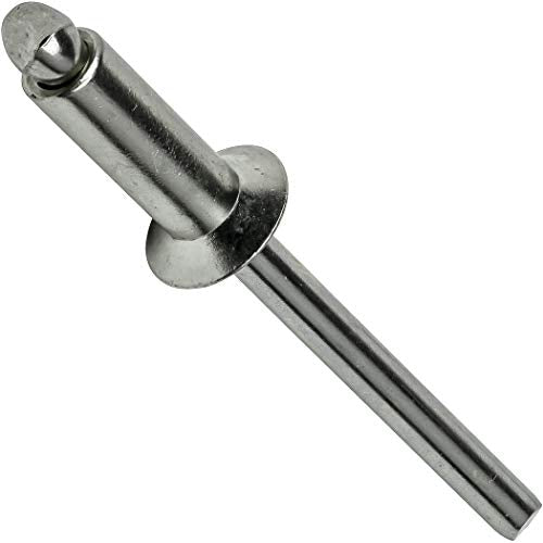 Fastenere Pop Rivets - 3/16" x 3/8" (50 pcs) Heavy Duty, Open-End, Stainless Steel, Dome-Head Blind Rivets, Corrosion-Resistant, High Tensile & Shear Strength, 6-6 Gap .251" - .375" - size: 3/16" x 3/8" (6-6) (50 Pack)