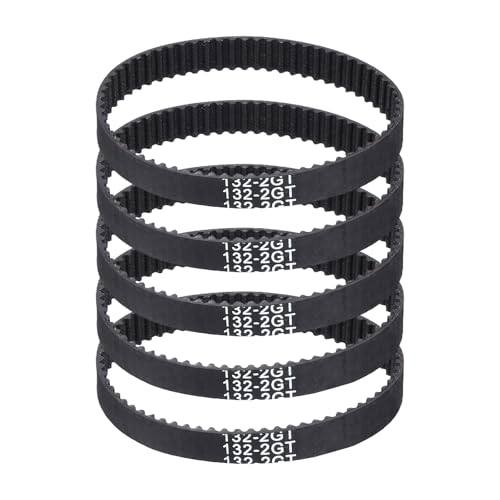 MECCANIXITY 5Pcs 132mm GT-2 Timing Belt 6mm Width 2mm Pitch Closed Loop - size: 132mm