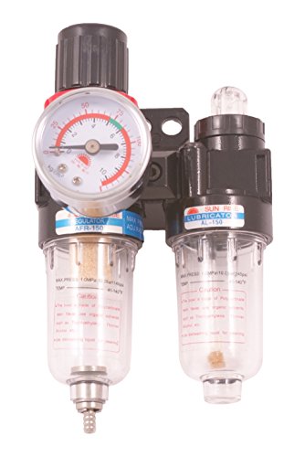 HHIP 7600-1765 1/8 NPT Filter/Regulator/Lubricator 2 Piece Unit, Clear