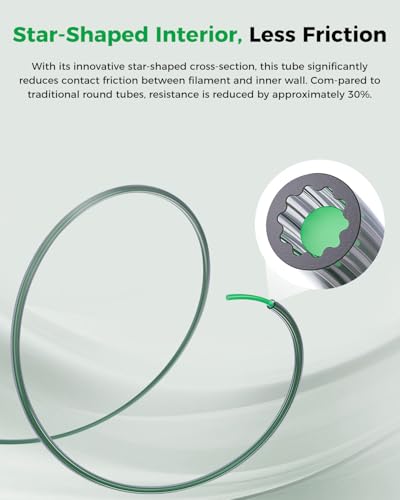 Creality PTFE Teflon Tube 4M, Upgrade Low-Resistance Star-Shaped Inner Channel Design Reduces Resistance by 30%, Support 260°C High Temperatures Printing, Precision Performance in Multicolor Printing - style: 4M