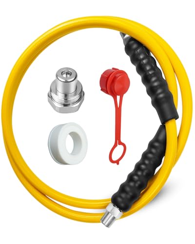 High Pressure Hydraulic Hose, 1/4" ID x 10 FT 10000PSI w/CH604 Coupler - color: Yellow, size: 10FT