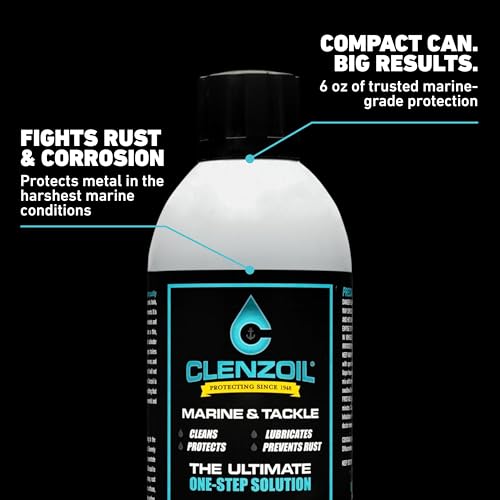 CLENZOIL Marine & Tackle - Fishing Gear Oil Lubricant - for Fish Care Reels, Boat Motors, Downriggers & More - Easily Oils Applicator - size: 6 oz Aerosol