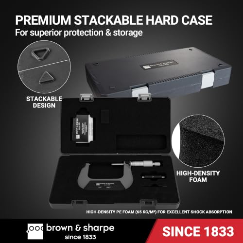Brown & Sharpe 2-3" Outside Micrometer, 0.001" Graduation, Carbide Faces - size: 2-3 Inch
