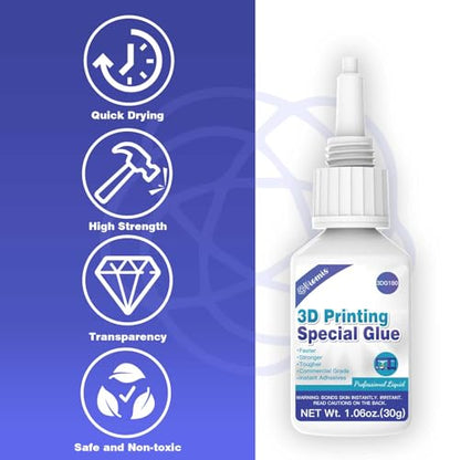 3D Printing Super Glue, Ultra-Thin Capillary Adhesive for PLA ABS PETG TPU - size: 3D Printing Super Glue