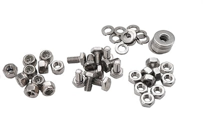 50pcs 1/4-20 x 1/2" Hex Bolts Spring Flat Washers Hex Nuts Nylon Inserted Lock Nuts, 304 Stainless Steel / A2-70/18-8, Plain Finish, Full Thread - size: 1/4-20" x 1/2" (10-Pack)