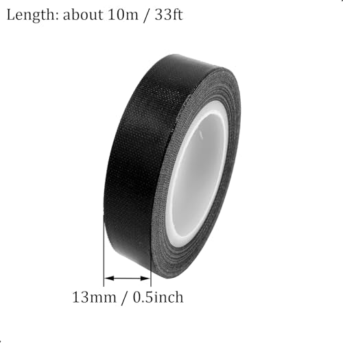 1Roll Heat Resistant Tape, High Temperature Heat Transfer Tape, PTFE Tape,Film Adhesive Tape, 13mm / 1/2" Width, 10m / 33ft Length, Black 0.5" / 1.3cm Width - size: 13mm