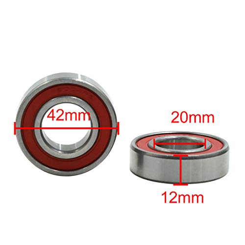 uxcell 2pcs 6004RS 42mm x 20mm x 12mm Double Sealed Deep Groove Ball Bearing for Automotive - size: 42mmx20mmx12mm