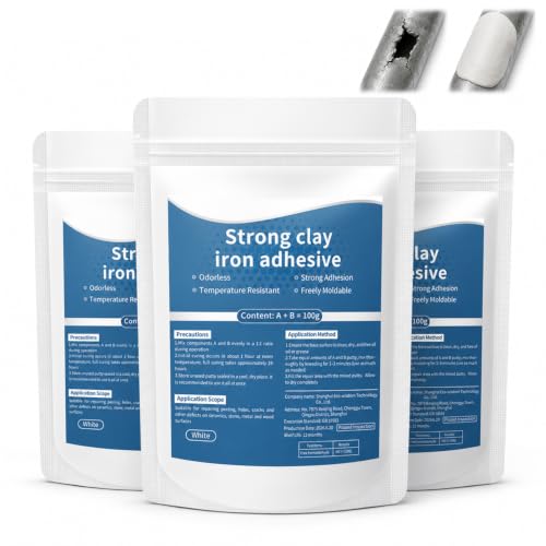 Strong Clay Iron Adhesive, High-Strength Multi-Purpose Repair Clay, High-Strength Multi-Purpose Repair Putty, All Purpose Pool Clays for Bonding Plastic Metal Ceramic Wood Tile Glass (3 PCS) - color: 3 PCS