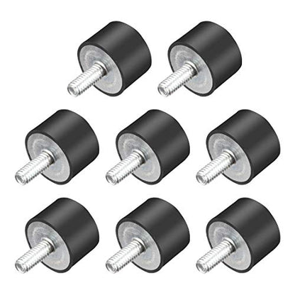 uxcell M4 Thread Rubber Mounts,Vibration Isolators,Cylindrical Shock Absorber with Studs 15mm x 10mm 8pcs - size: M4x15x10mm