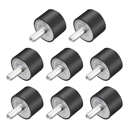 uxcell M4 Thread Rubber Mounts,Vibration Isolators,Cylindrical Shock Absorber with Studs 15mm x 10mm 8pcs - size: M4x15x10mm