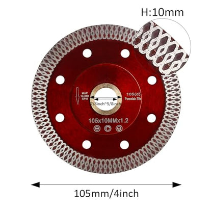 YIJING 2pcs 4" Porcelain Cutting Blade Super Thin Diamond Saw Blade for Cutting Ceramic Porcelain Tile Granite Marble (4"-2pc) - size: 4"-2pc