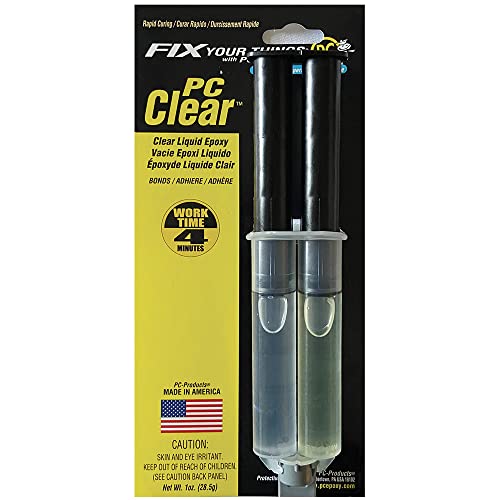 PC Products - 70147-4 PC-Clear Epoxy Adhesive Liquid, 1oz Double Syringe, Clear 70147 (Pack of 2, 4 Count Total) - size: 1 oz Double Syringe, 4-Pack