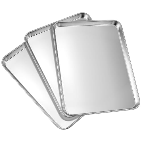 LIANYU Stainless Steel Baking Sheet Set of 3, 20”x14”, Dishwasher Safe - size: 19.7x13.8x1 Inch