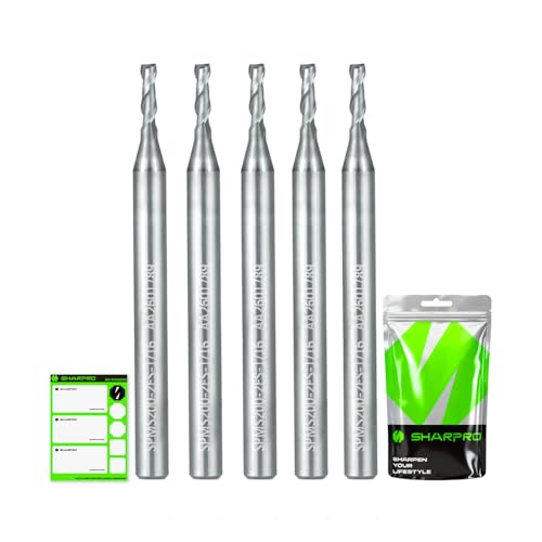 1/16'' Shank Carbide End Mills, 2 Flute Square End Mill Bits (5PCS) - size: 1/16 in(2 Flute)