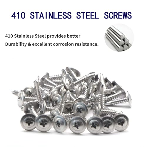 410 Stainless Silvery #8x3/4 Phillips Head Self-Drilling Screws 100 pcs - color: SILVER, size: #8x3/4"