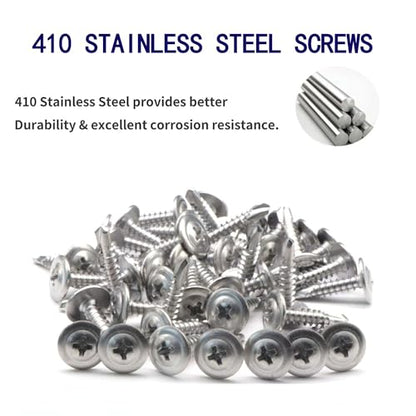 #8x1/2 Silvery Phillips Head 410 Stainless Self-Drilling Screws 100 pcs - color: SILVER, size: #8x1/2"