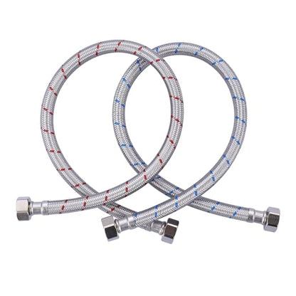 60 Inch Length Faucet Hose 1/2” to 1/2”, ARCORA Braided Stainless Steel cUPC Supply Lines 1/2 Inch FIP x 1/2 Inch FIP Sink Hose Attachment for Faucet 1 Pair - size: 60 Inch