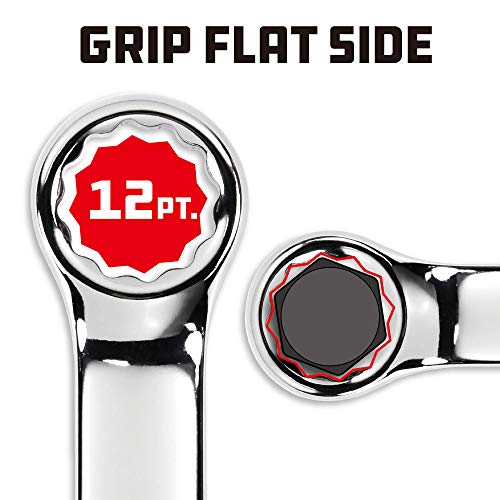 Powerbuilt 17mm Metric Combination Wrench, 12 Point Double Ended Box and Open End, 15 Degree Offset Polished 644121 (Pack of 2) - size: 17mm (Pack of 2)
