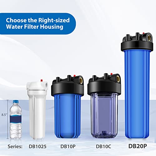 SimPure DB20P 20" *4.5" Whole House Sediment Water Filter Housing - size: 1 Count (Pack of 1), style: System (20 Inch x 4.5 Inch)
