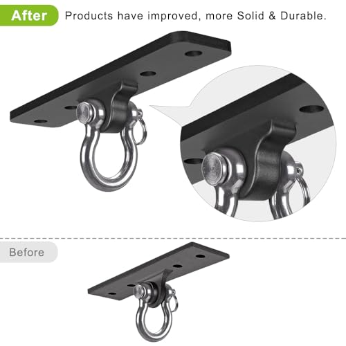 Dolibest Ceiling Mount Swing Hanger Heavy Duty Swing Set Hook for Porch Swing Hammock Chair Yoga Silk Suspension Straps Gymnastic Ring, Wall Anchor for Resistance Bands (900LB) - color: 4 Holes Ceiling Anchor-1 Pack