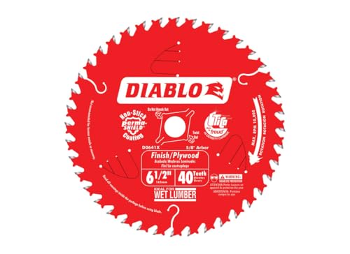 Diablo Finish Trim Saw Blade - 6-1/2" Dia., 40-ATB Teeth, 5/8" Arbor - size: 5/8" Arbor x 6-1/2" Dia