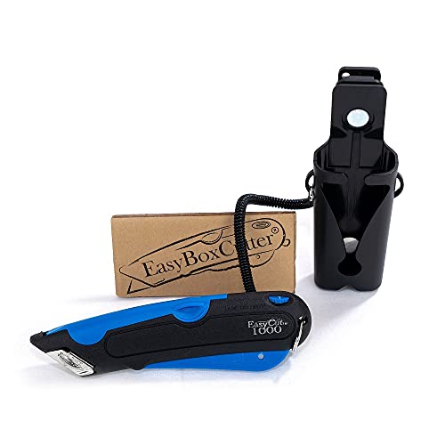 EasyCut 1000 Safe Retractable Box Cutting Utility Knife, Blue, 09780
