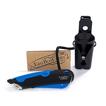 EasyCut 1000 Safe Retractable Box Cutting Utility Knife, Blue, 09780