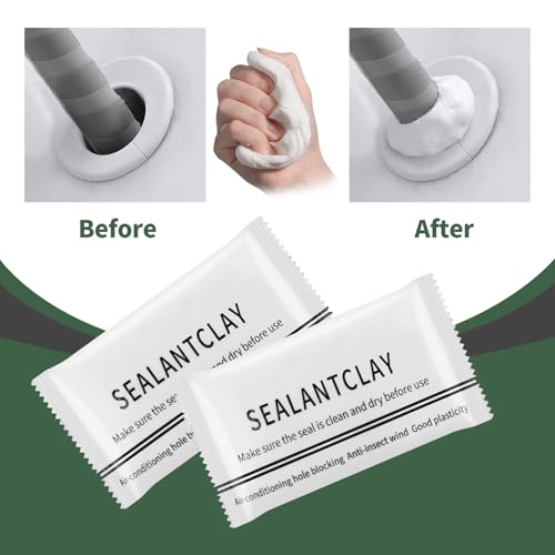 Waterproof Sealant Mastic,Pack of 10 White Seal Putty Waterproof Duct Seal Repair Sealing Clay, Quick Mending Mud for Drain Connection, Wall Hole, Air Conditioning Hole Seal Putty (10-White) - color: 10-White