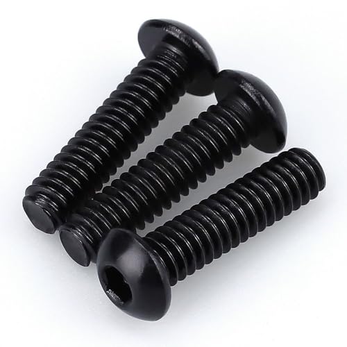 1/4-20 x 1-1/4" (20 Pack) Button Head Socket Cap Screws Bolts, Stainless Steel 304 (18-8), Allen Hex Drive, Coarse Thread, Fully Threaded, Black Coated - size: 1/4-20 x 1-1/4"