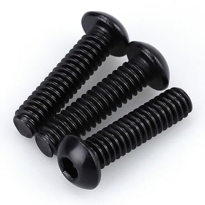 1/4-20 x 1/2" (20 Pack) Button Head Socket Cap Screws Bolts, Stainless Steel 304 (18-8), Allen Hex Drive, Coarse Thread, Fully Threaded, Black Coated - size: 1/4-20 x 1/2"