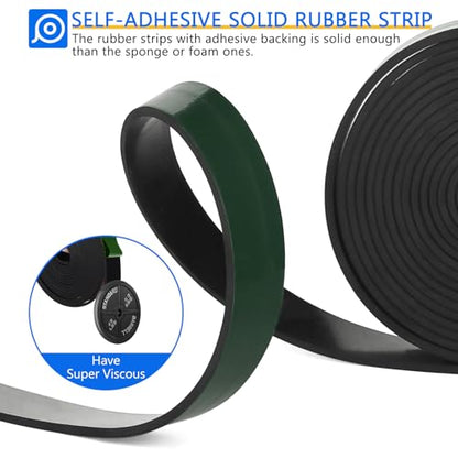 HooTown Adhesive Solid Rubber Strips, Self Neoprene Rubber Sheet Rolls Seal - size: 2”Wide x 120”Long, style: 1/5" Thick Adhesive