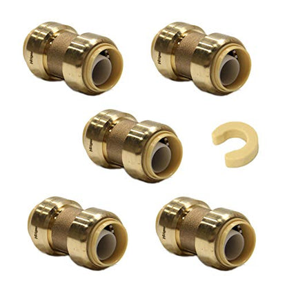 5piece EFIELD 1/2 Inch Straight Coupling Push-Fit Fitting - size: 1/2 Inch(P5), style: Straight Coupling