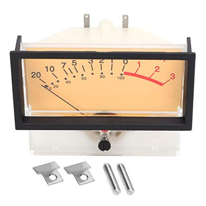 VU Meter Audio Level Indicator with Large Analog Pointer Dial for Car Stereo Home Recording Studio Power Amplifier